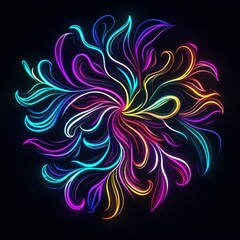 Fototapeta premium Dreamlike Abstract Pattern with Vibrant Neon Colors Swirling in a Splash of Imagination