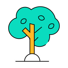 olive tree line icon vector. olive tree sign. isolated symbol illustration