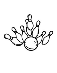 Bowling | Bowling Game | Bowling Pin | Bowling Strike | Bowler Dad | Bowling Ball | Recreational Activity | Bowling Skills | Original Illustration | Vector and Clipart | Cutfile and Stencil