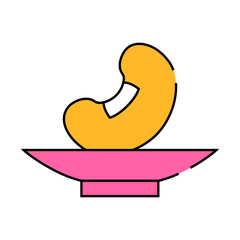 soy bean on plate line icon vector. soy bean on plate sign. isolated symbol illustration