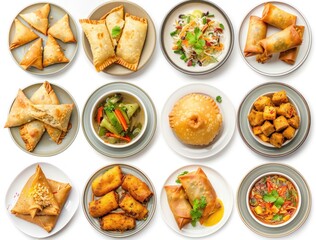 Top view of Indian street food