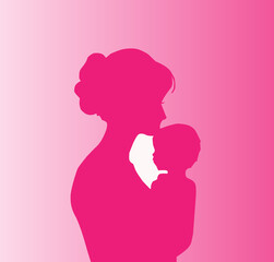  mother kissing on forehead of her baby son, mother day suprise card, happy mothers day
