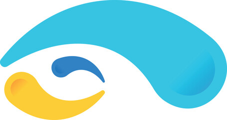 logo blue and yellow liquid drops