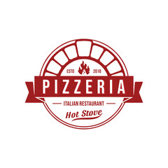 vintage pizza restaurant vector logo