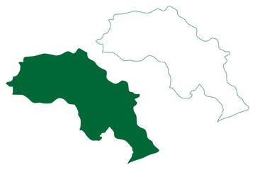 Upper Subansiri district (Arunachal Pradesh State, Republic of India) map vector illustration, scribble sketch Upper Subansiri map