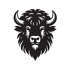 Majestic Bison in the Wild: Strength and Serenity silhouette