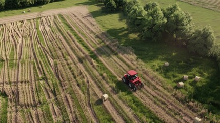 tractors working in field