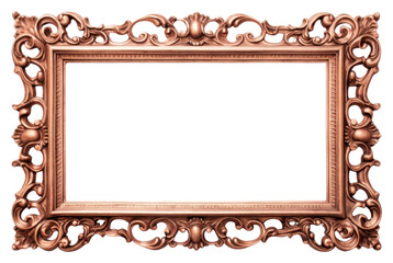 PNG Rose gold frame vintage rectangle white background architecture.
