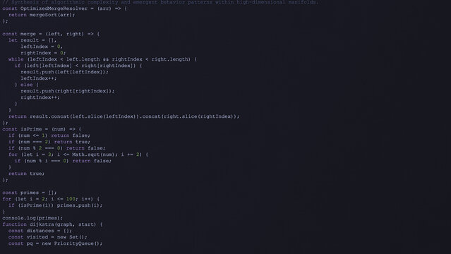 Developer Writing Random Code in a Modern IDE