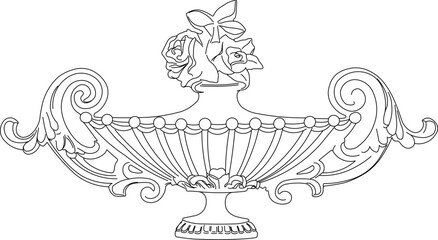 Vector sketch illustration silhouette design Neoclassical Style Decor classic vintage ethnic roman greek