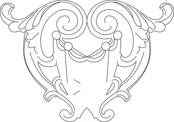 Vector sketch illustration silhouette design Neoclassical Style Decor classic vintage ethnic roman greek 