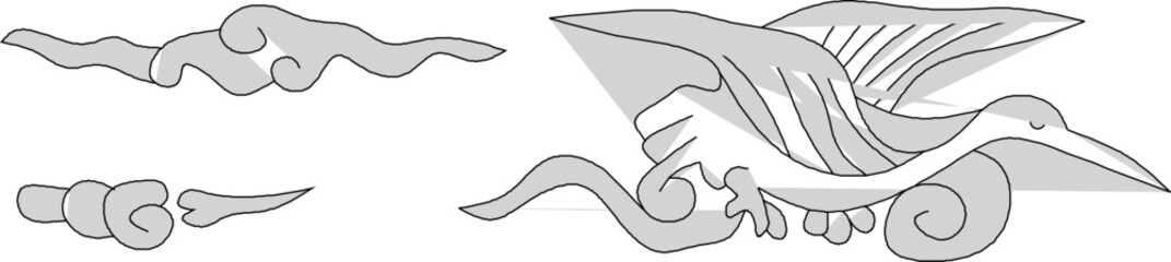 Vector sketch illustration silhouette design icon logo symbol classic vintage ethnic decorative ornament traditional carving