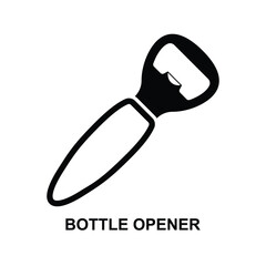 Bottle opener icon. The black bottle opener symbol isolated on background vector illustration.