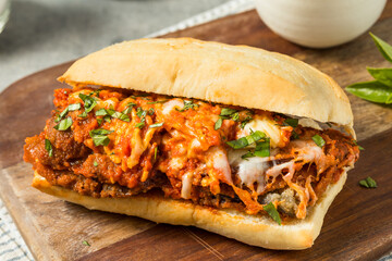 Homemade Eggplant Parmesan Sandwich
