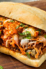 Homemade Eggplant Parmesan Sandwich
