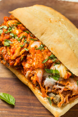 Homemade Eggplant Parmesan Sandwich