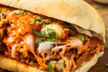 Homemade Eggplant Parmesan Sandwich