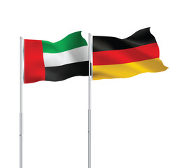 UAE,Germany flags together on pole