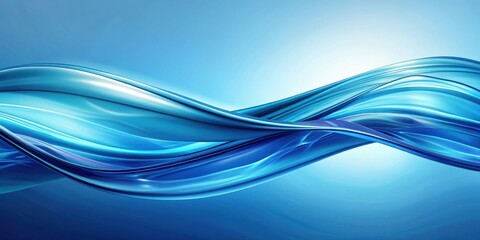 Obraz premium Abstract Blue Liquid Wave Form A Digital Design With Smooth Flowing Lines and Gradient Colors