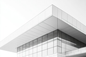 Fototapeta premium Modern Building with Geometric Design and Glass Windows