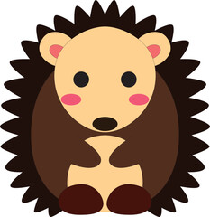cute cartoon colorful little hedgehog with needles stock vector, white background