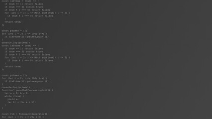 Programmer Writing Random Code in Grayscale-Themed IDE