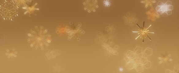 Golden Snowflakes Abstract Background