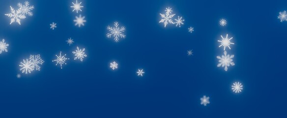 Falling Snowflakes on a Blue Background
