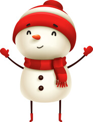 Christmas Character - Cheerful Snowman