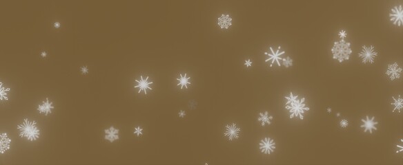 Falling Snowflakes on a Brown Background