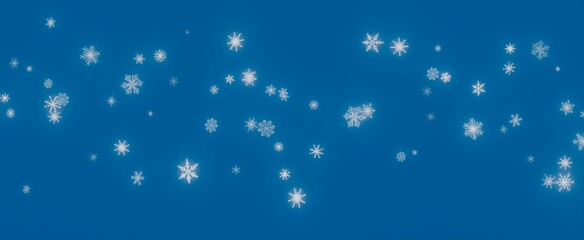 Falling Snowflakes Against a Blue Sky