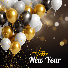 Happy new year social media banner design