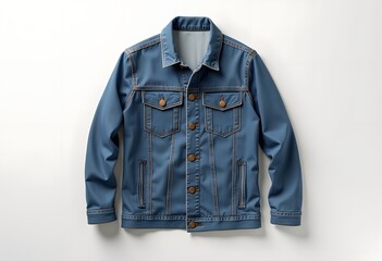 Naklejka premium Blue jeans jacket isolated on hanging 