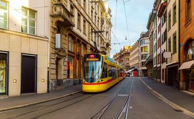 Basel Yallow Electric Tramway: Public Transport in Switzerland