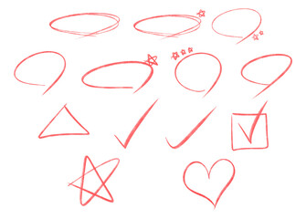 빨간펜 강조,채점,동그라미,체크,check 