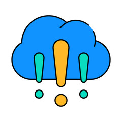 cloud exclamation marks line icon vector. cloud exclamation marks sign. isolated symbol illustration