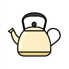 Obraz premium An icon of a kettle of teapot, a simple illustration with a white background. 