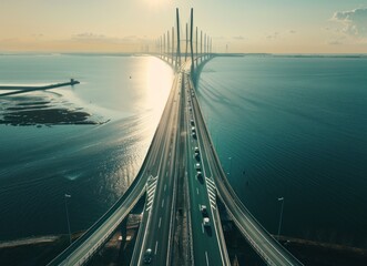Obraz premium the bridge and cars driving