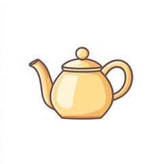Obraz premium An icon of a kettle of teapot, a simple illustration with a white background. 