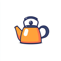 Obraz premium An icon of a kettle of teapot, a simple illustration with a white background. 
