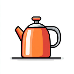 An icon of a kettle of teapot, a simple illustration with a white background. 