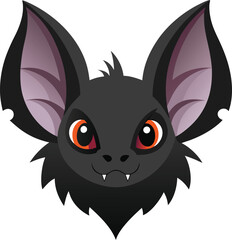 An angry bat head vector art colorful illustration design on a wildlife forest animal