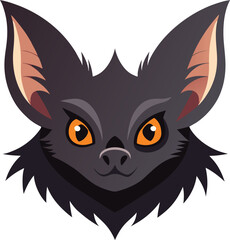A bat head vector art colorful illustration design on a wildlife forest animal