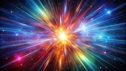 Fototapeta premium A Cosmic Burst of Color and Light, a Spectacular Display of Energy in the Vastness of Space