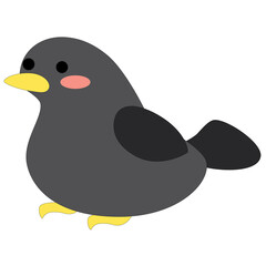 cute cartoon colorful little black raven stock vector, white background