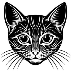 Cat head silhouette vector illustration