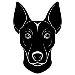 Dog head silhouette vector illustration 