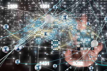 Abstract Futuristic infographic with Visual data complexity