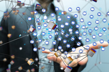 data network 3d digital info