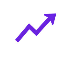 Zigzag purple arrow pointing upward, isolated on transparent background, Generative AI